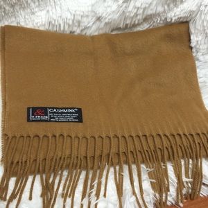 Cashmink Camel colored Winter Scarf with Fringe